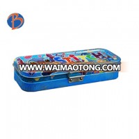 Two-layers personalized pencil tin box with lock