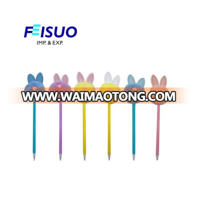 2019 hot sale pompon pen promotion ball pen cartoon toy ball pen